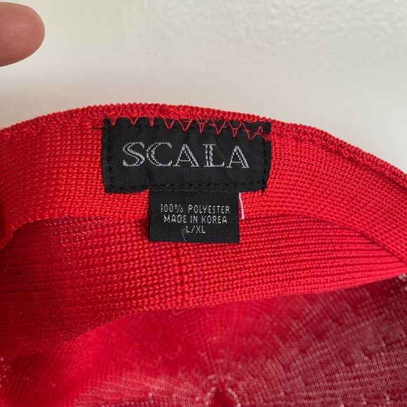 Vintage Red SCALA Paris newsboy Cap/Hat CUTE! 90s - Picture 2 of 4